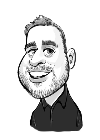 Caricature of Rob Kay