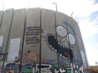 The wall that separates Israel from Palestine is covered in all sorts of art